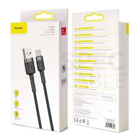 BASEUS Kabel USB 3.0 typ-C / A (wtyk / wtyk) Quick Charge 3.0 czarny 3m