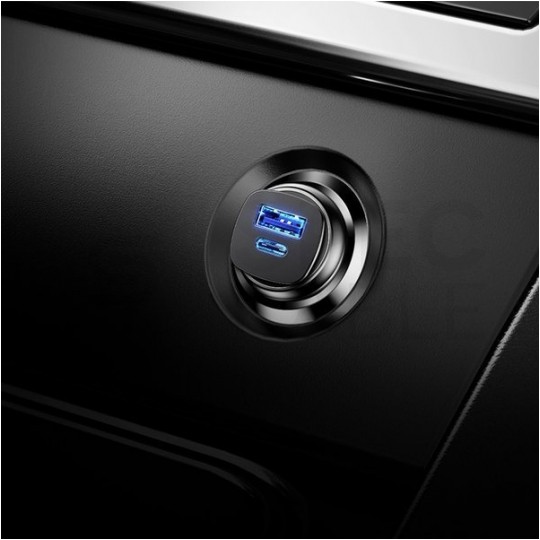 BASEUS Ładowarka samochodowa USB Quick Charge 4.0 + USB typ-C Power Delivery 3.0 (30W)