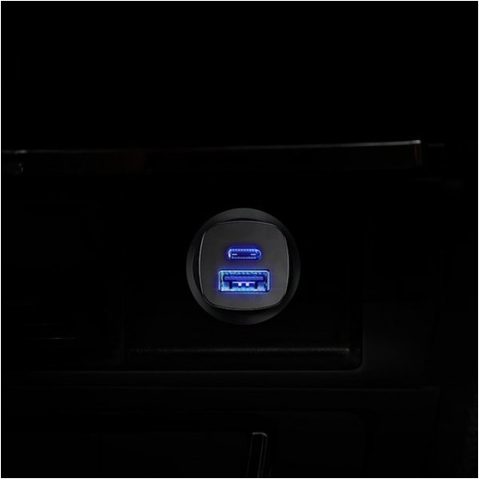 BASEUS Ładowarka samochodowa USB Quick Charge 4.0 + USB typ-C Power Delivery 3.0 (30W)
