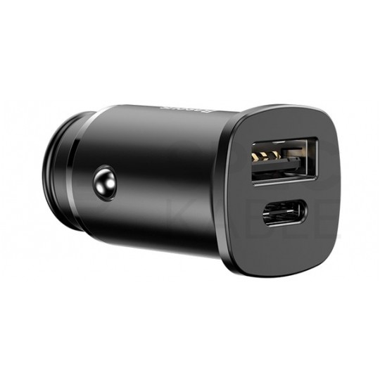 BASEUS Ładowarka samochodowa USB Quick Charge 4.0 + USB typ-C Power Delivery 3.0 (30W)