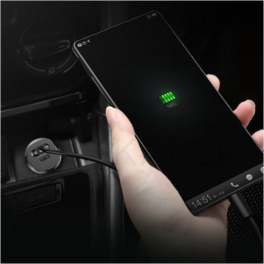 BASEUS Ładowarka samochodowa USB Quick Charge 4.0 + USB typ-C Power Delivery 3.0 (30W)