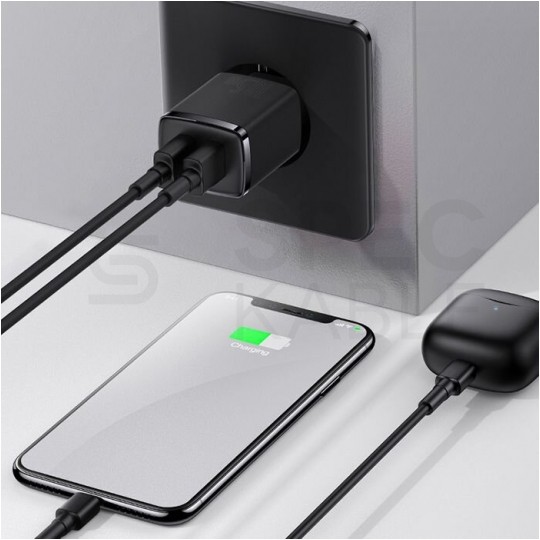 BASEUS Ładowarka sieciowa 2x USB (5V / 2.1A ) technologia iQ Smart Charging