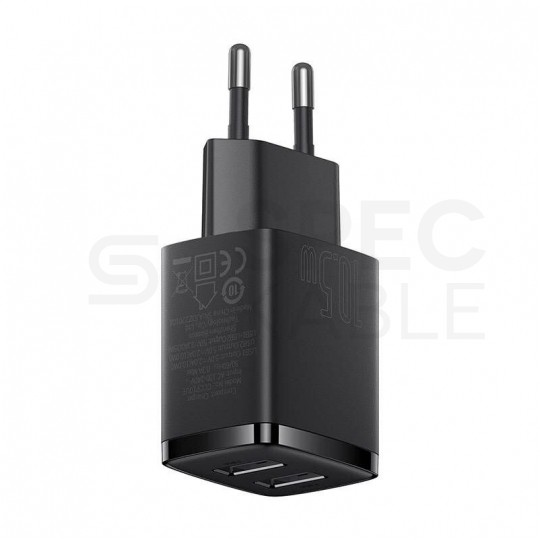 BASEUS Ładowarka sieciowa 2x USB (5V / 2.1A ) technologia iQ Smart Charging