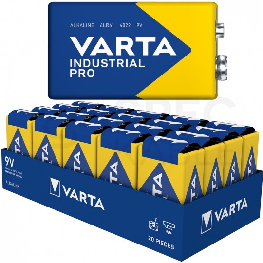 Bateria alkaliczna 6LR61 9V VARTA Industrial PRO BLISTER 20szt.