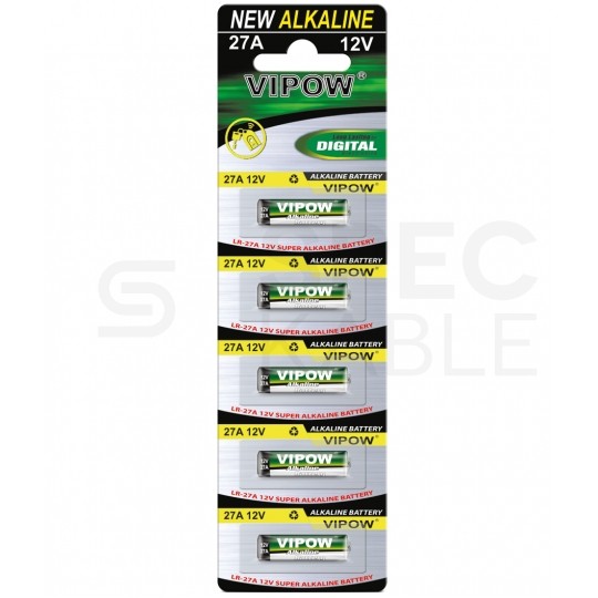 Bateria alkaliczna do pilota LR27A A27 L828 12V Vipow BLISTER 5szt.