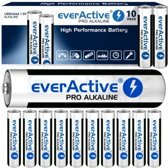 Bateria alkaliczna LR03 AAA 1,5V everActive Pro Alkaline KARTONIK 10szt.