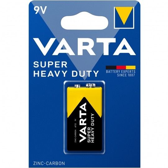 Bateria cynkowo-węglowa 6F22 9V VARTA Super Heavy Duty BLISTER 1szt.