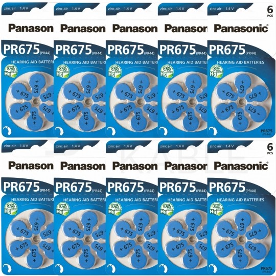 Bateria PR-44 / PR-675 / 675 do aparatów słuchowych Panasonic BLISTER 60szt.