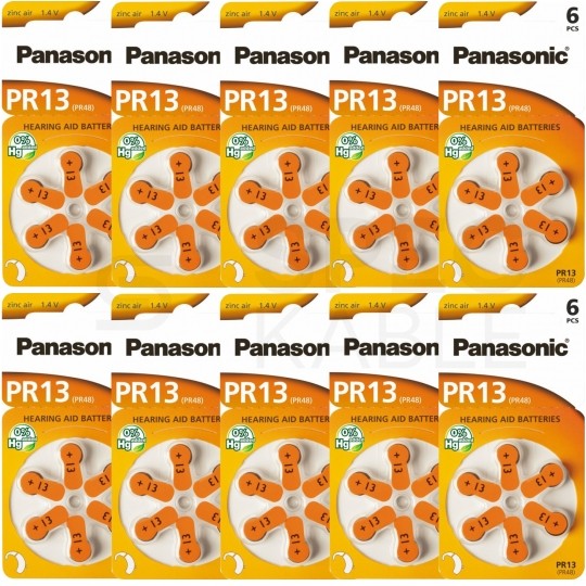 Bateria PR-48 / PR-13 / 13 do aparatów słuchowych Panasonic BLISTER 60szt.