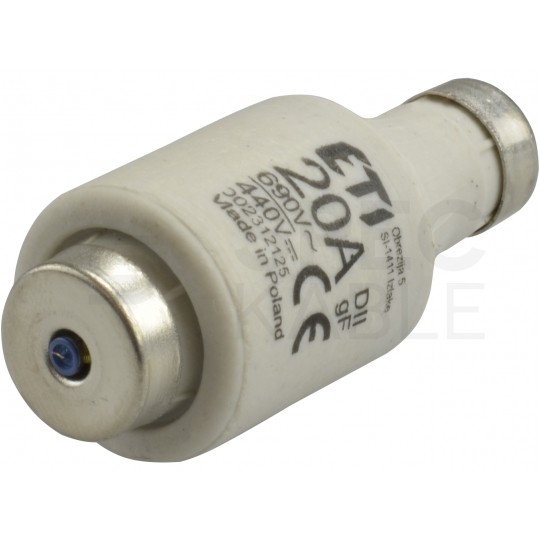 Bezpiecznik Wkładka topikowa DII 20A gF (BiWTs 500V AC / 440V DC) ETI