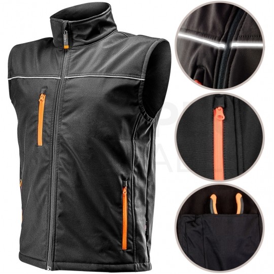 Bezrękawnik, kamizelka robocza ocieplana SOFTSHELL rozmiar S/48 NEO 81-532-S