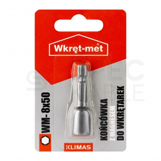 Bit do wkrętarki SW-8 50mm z magnesem 1/4" HEX pod wkręty z łbem 6-kątnym KLIMAS