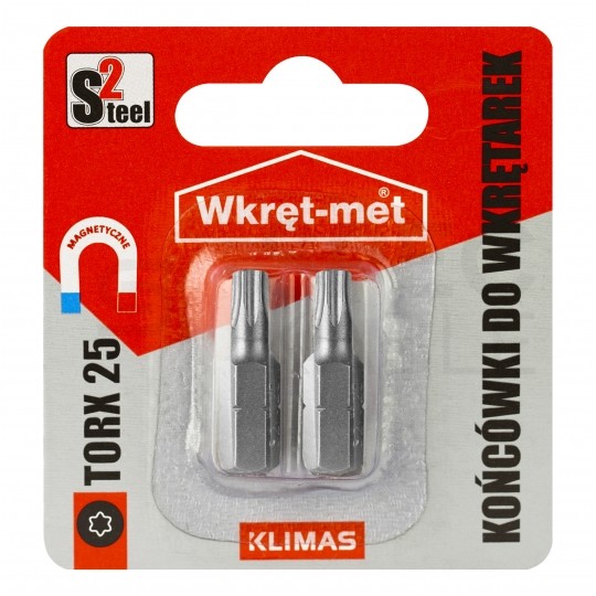 Bity do wkrętarki TORX TX25 25mm 1/4" HEX KLIMAS 2szt