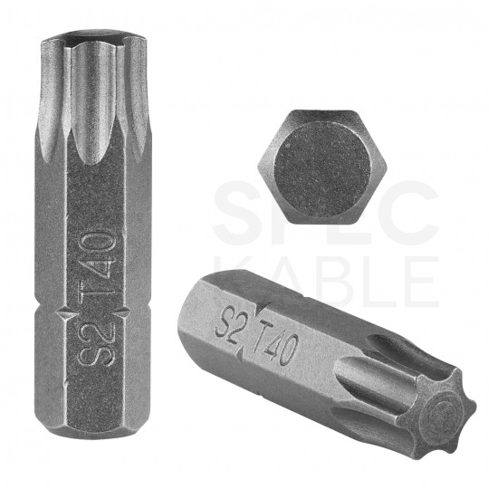 Bity do wkrętarki TORX TX40 25mm 1/4" HEX KLIMAS 2szt