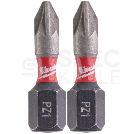 Bity udarowe do wkrętarki PZ1 25mm 1/4" HEX Shockwave MILWAUKEE 2szt