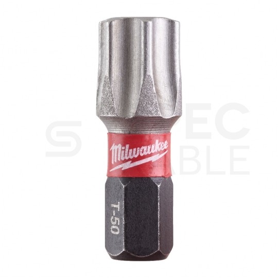Bity udarowe do wkrętarki TORX TX50 25mm 1/4" SHOCKWAVE 15szt MILWAUKEE