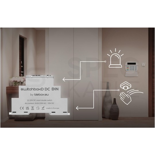 BleBox switchBox DIN Inteligentny przełącznik 2-kanałowy Wi-Fi na szynę DIN / TH35 12-24V SMARTHOME