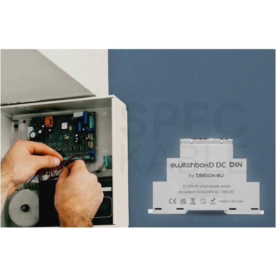 BleBox switchBox DIN Inteligentny przełącznik 2-kanałowy Wi-Fi na szynę DIN / TH35 12-24V SMARTHOME