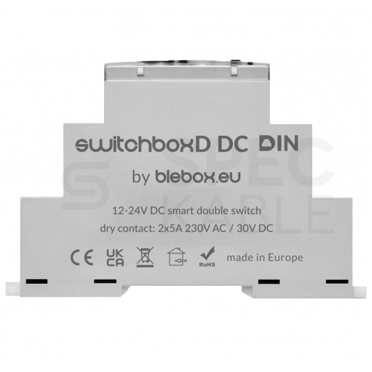BleBox switchBox DIN Inteligentny przełącznik 2-kanałowy Wi-Fi na szynę DIN / TH35 12-24V SMARTHOME
