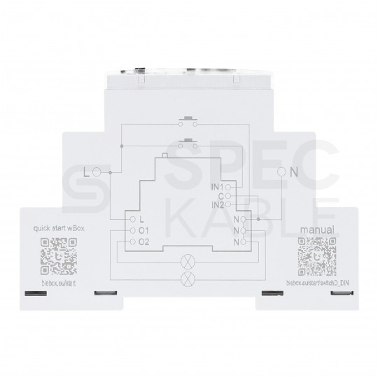 BleBox switchBoxD DIN Inteligentny przełącznik 2-kanałowy Wi-Fi na szynę DIN / TH35 230V SMARTHOME