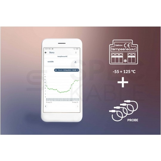 BleBox tempSensorAC Inteligentny czujnik temperatury Wi-Fi 230V IP54 z sondą 1m (-55~125°C) SMARTHOME