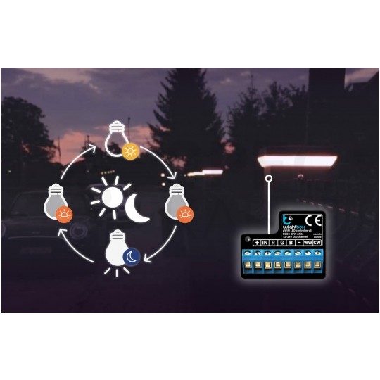 BleBox wLightBox Inteligentny sterownik RGBWW + CCT Wi-Fi do oświetlenia taśm LED 12/24V SMARTHOME