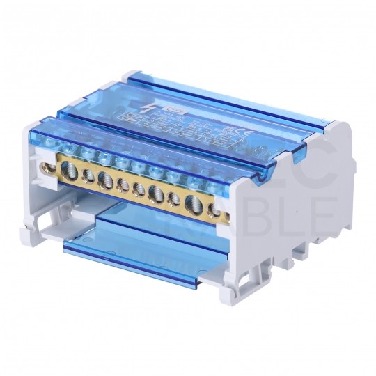 Blok rozdzielczy modułowy Listwa łączeniowa 4x11 125A na szynę DIN TH35 4x (2x 10-35mm2 + 2x 10-25mm2 + 7x 2,5-6mm2) FJ-411/125BE HEDO