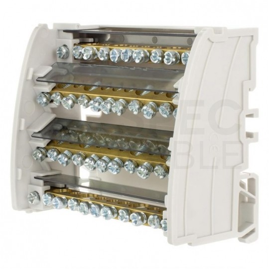 Blok rozdzielczy modułowy Listwa łączeniowa 4x11 160A na szynę DIN TH35 4x (16x 35mm2 + 28x 10mm2) PAWBOL