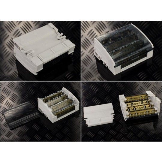 Blok rozdzielczy modułowy Listwa łączeniowa 4x11 160A na szynę DIN TH35 4x (16x 35mm2 + 28x 10mm2) PAWBOL
