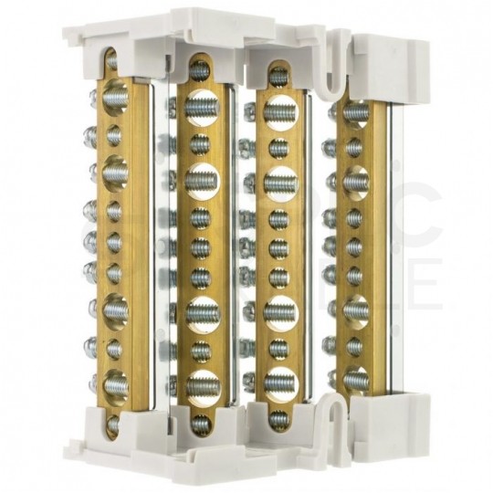 Blok rozdzielczy modułowy Listwa łączeniowa 4x11 160A na szynę DIN TH35 4x (16x 35mm2 + 28x 10mm2) PAWBOL