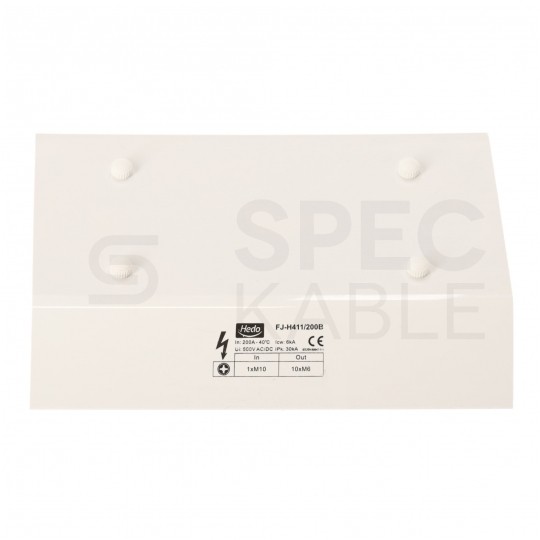 Blok rozdzielczy modułowy Listwa łączeniowa 4x11 200A na szynę DIN TH35 4x (1x m8 + 10x m6) FJ-H411/250B HEDO