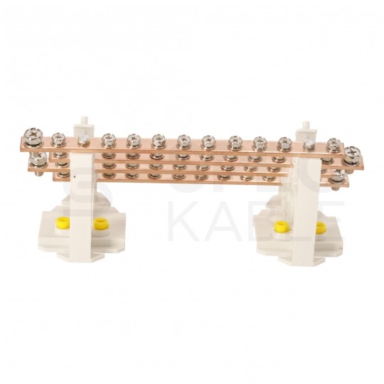 Blok rozdzielczy modułowy Listwa łączeniowa 4x11 250A na szynę DIN TH35 4x (1x m8 + 10x m10) FJ-H411/250B HEDO