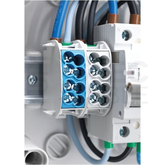 Blok rozdzielczy odgałęźny Al/Cu (max. 25mm2) na szynę TH35 czarny SCB 25 SIMBLOCK SIMET