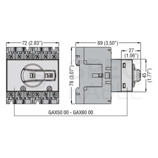 Blokada mechaniczna (I-0-II) do układów przełącznych, rozłączników izolacyjnych z serii GA016 - GA063 / GAX67B LOVATO GAX5000