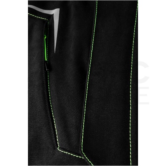 Bluza, kurtka robocza wzmocnienia na łokciach PREMIUM PRO czarna z neonowo-zielonymi przeszyciami rozmiar L/52 NEO 81-214-L