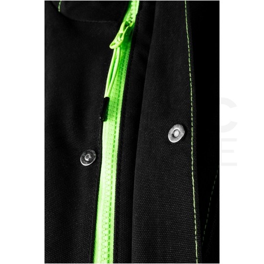 Bluza, kurtka robocza wzmocnienia na łokciach PREMIUM PRO czarna z neonowo-zielonymi przeszyciami rozmiar L/52 NEO 81-214-L