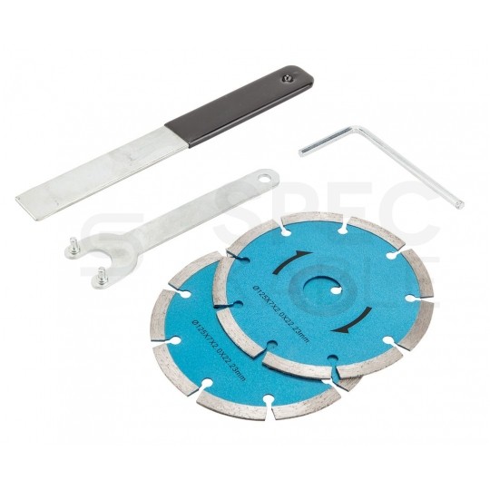 Bruzdownica sieciowa 230V 1320W w zestawie z dwoma tarczami 125x22,2 mm i walizką GRAPHITE 59G370