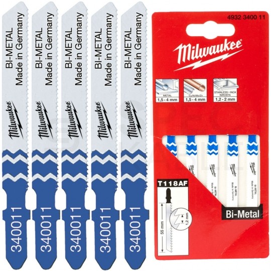 Brzeszczot do wyrzynarki bi-metalowe do metalu 55/1,2mm op. 5szt MILWAUKEE