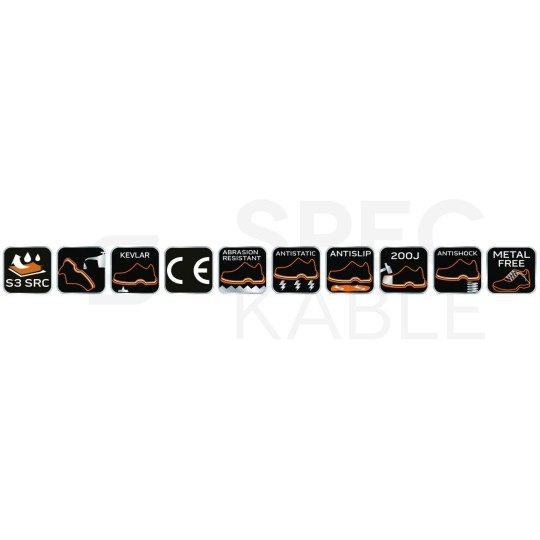 Buty trzewiki robocze bez metalu, wodoodporne S3 SRC rozmiar 45 NEO 82-126