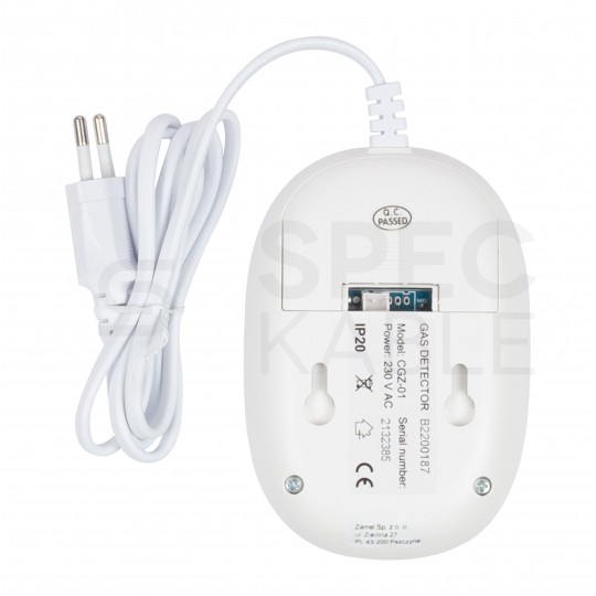 Czujnik gazu ziemnego + propan-butan (LPG) sieciowy 230V CGZ-01 ZAMEL