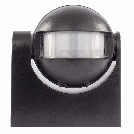 Czujnik ruchu automatyczny PIR, detektor natynkowy okrągły 1200W 230V 180st. IP44 o zasięgu działania do 12m czarny BEMKO