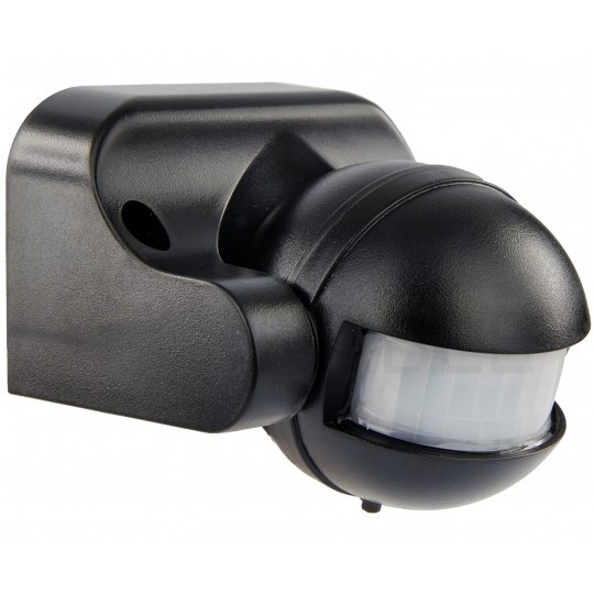 Czujnik ruchu automatyczny PIR, detektor natynkowy okrągły 1200W 230V 180st. IP44 o zasięgu działania do 12m czarny BEMKO