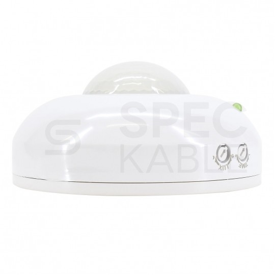 Czujnik ruchu automatyczny PIR, detektor natynkowy okrągły 1200W 230V 360st. o zasięgu działania do 6m biały BEMKO