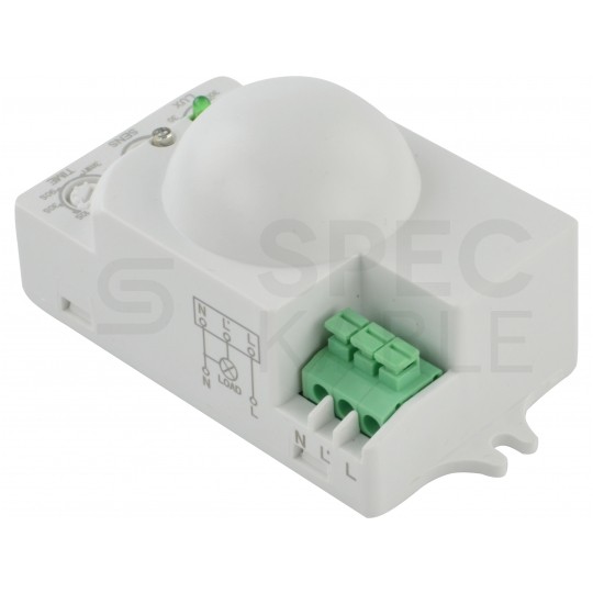 Czujnik ruchu mikrofalowy radarowy, detektor natynkowy 1200W 230V 360st. o zasięgu działania 1-8m biały ORNO