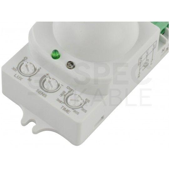 Czujnik ruchu mikrofalowy radarowy, detektor natynkowy 1200W 230V 360st. o zasięgu działania 1-8m biały ORNO