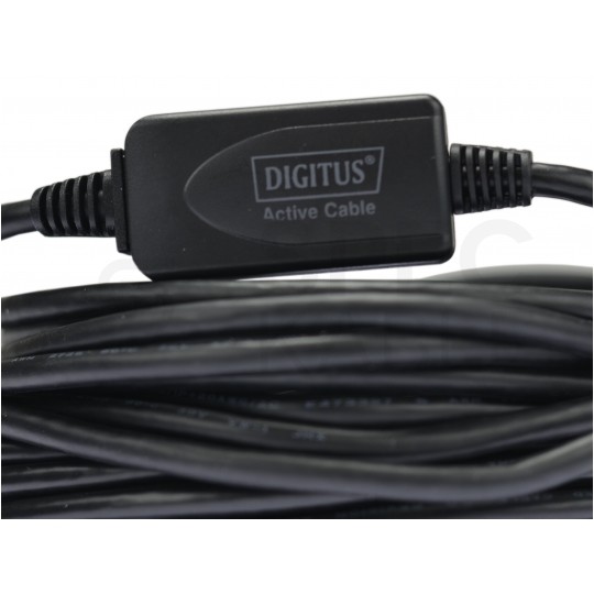 DIGITUS Kabel przedłużacz aktywny USB 2.0 A (wtyk / gniazdo) czarny 15m ze wzmacniaczem