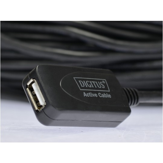 DIGITUS Kabel przedłużacz aktywny USB 2.0 A (wtyk / gniazdo) czarny 20m ze wzmacniaczem