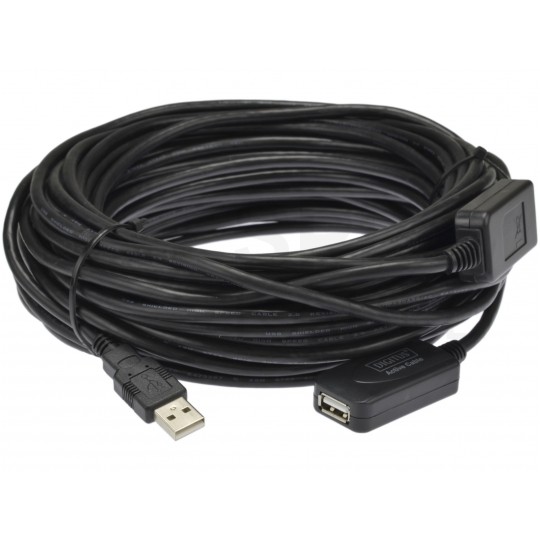 DIGITUS Kabel przedłużacz aktywny USB 2.0 A (wtyk / gniazdo) czarny 20m ze wzmacniaczem