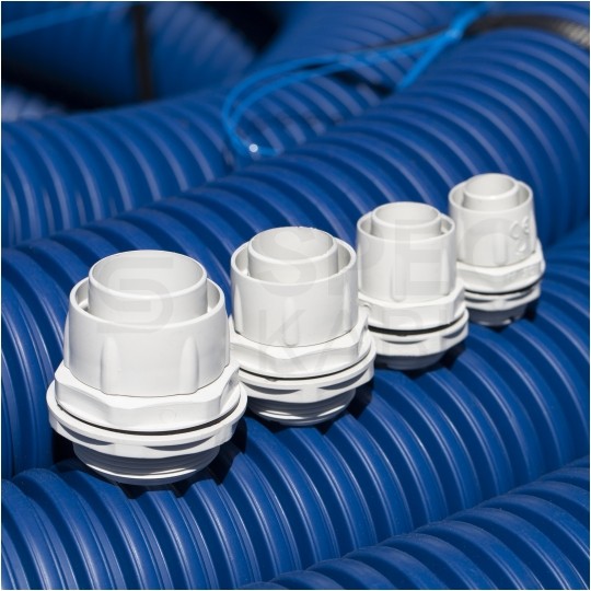 Dławik Dławnica do rur karbowanych giętkich GUS (RSF) fi: 32mm IP65 szara