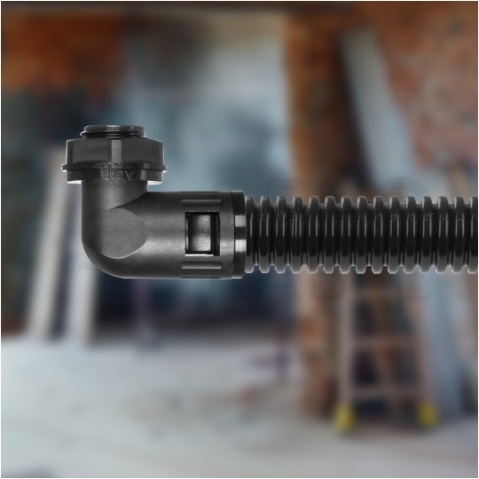 Dławik Dławnica poliamidowa M16x1,5 kątowa 90° do rur karbowanych Ana-Quick roz.10 IP65 ANAMET